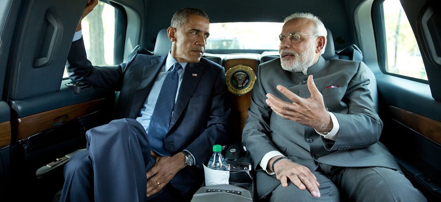President Obama meets with Indian Prime Minister Narendra Modi on September 30, 2014.