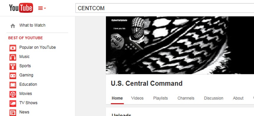 Seen here, is the screenshot of the hacked Youtube page of U.S. Central Command, on Jan. 12, 2015.
