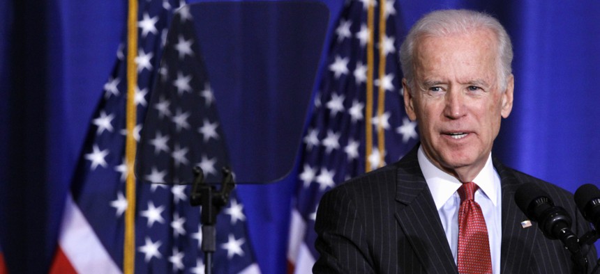 Vice President Joe Biden speaks about U.S. policy in Iraq, Thursday, April 9, 2015.
