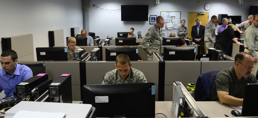 The 39th Information Operation Squadron conducts a Network War Bridge Course, on Sept. 19, 2014.