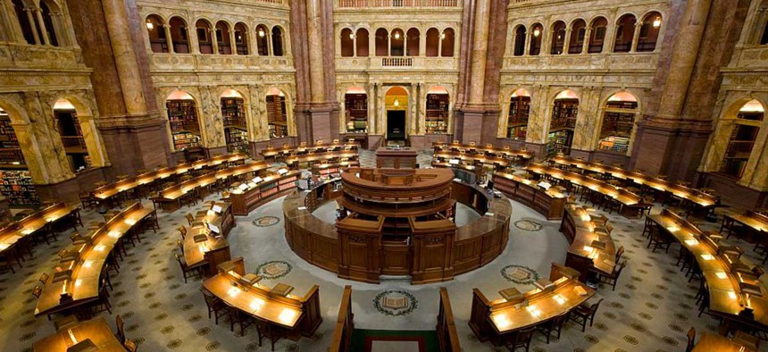 The main reading room at the Library of Congress.