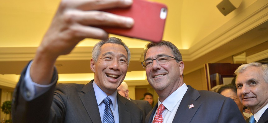 #Selfie with Singapore Prime Minister Lee Hsien Loong at the Shangri-La Dialogue! My pal Sen. Jack Reed needs to pull it in a little tighter.