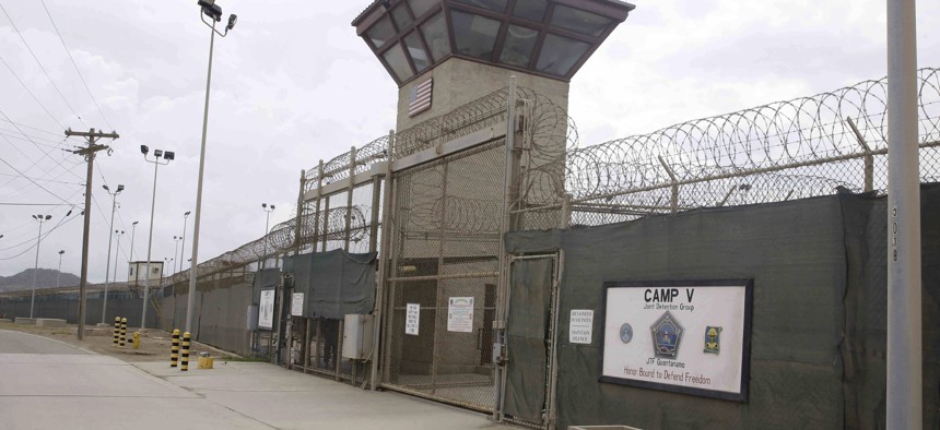 The entrance to Camp 5 and Camp 6 at the U.S. military's Guantanamo Bay detention center at Guantanamo Bay Naval Base, Cuba, Saturday, June 7, 2014.