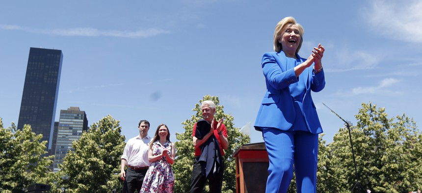Former Secretary of State Hillary Rodham Clinton formally enters the 2016 presidential race with a June 13 speech in New York's Roosevelt Island.