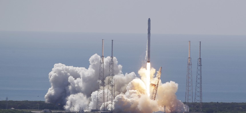 The SpaceX Falcon 9 rocket and Dragon spacecraft lifts off from Space Launch Complex 40 at the Cape Canaveral Air Force Station in Cape Canaveral, Fla., Sunday, June 28, 2015. 