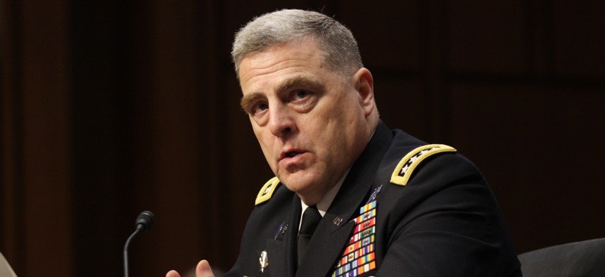 Gen. Mark Milley answers questions at his confirmation hearing to be Chief of Staff of the Army at the Senate Armed Services Committee on July 21, 2015.