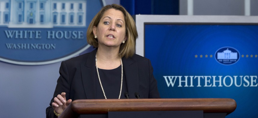 Assistant to the President for Homeland Security and Counterterrorism Lisa Monaco speaks during the daily news briefing at the White House, in Washington, Wednesday, June 24, 2015.