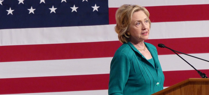 Democratic presidential candidate, former Secretary of State Hillary Rodham Clinton calls on Congress to end the trade embargo the U.S. has imposed against Cuba since 1962, Friday, July 31, 2015.