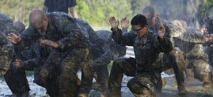 U.S. Army soldiers during the Ranger Course on Fort Benning, Ga., on April 21, 2015.