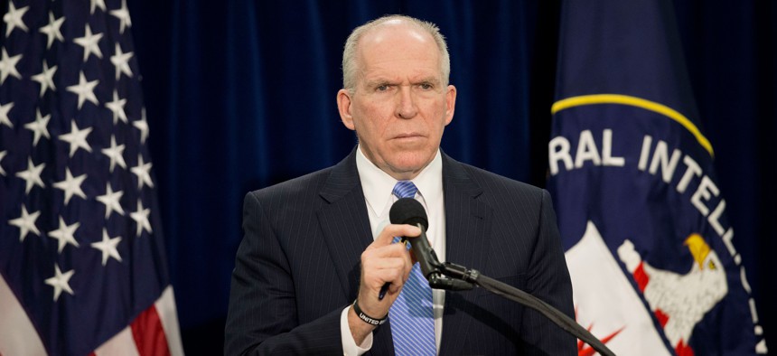 CIA Director John Brennan during a news conference at CIA headquarters in Langley, Va., Thursday, Dec. 11, 2014. 