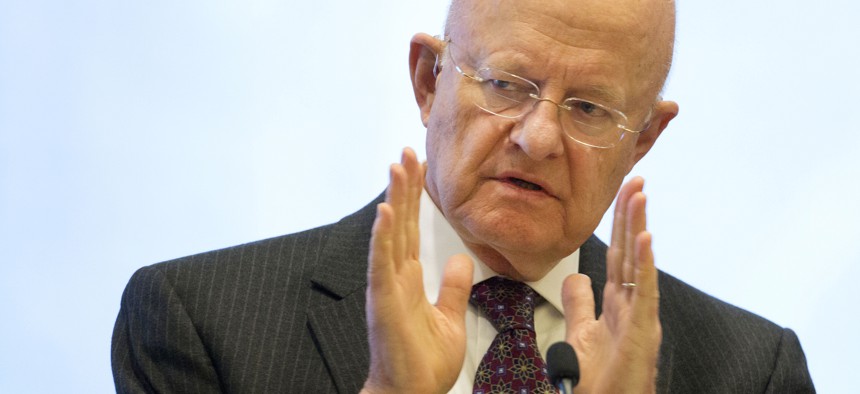 James Clapper, the Director of National Intelligence, speaks at the International Conference on Cyber Security at Fordham University, Wednesday, Jan. 7, 2015, in New York.