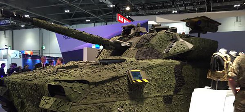 The BAE Systems Inc. CV9035 infantry fighting vehicle at the Defence & Security Equipment International, or DSEI, conference in London.