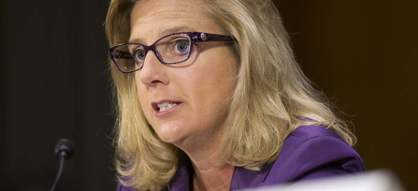 U.S. Defense Undersecretary Christine E. Wormuth testifies before the Senate Armed Services Committee on Sept. 16, 2015.
