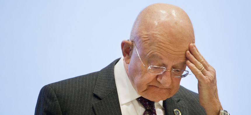 James Clapper, the Director of National Intelligence, speaks at the International Conference on Cyber Security at Fordham University, Wednesday, Jan. 7, 2015 in New York. 