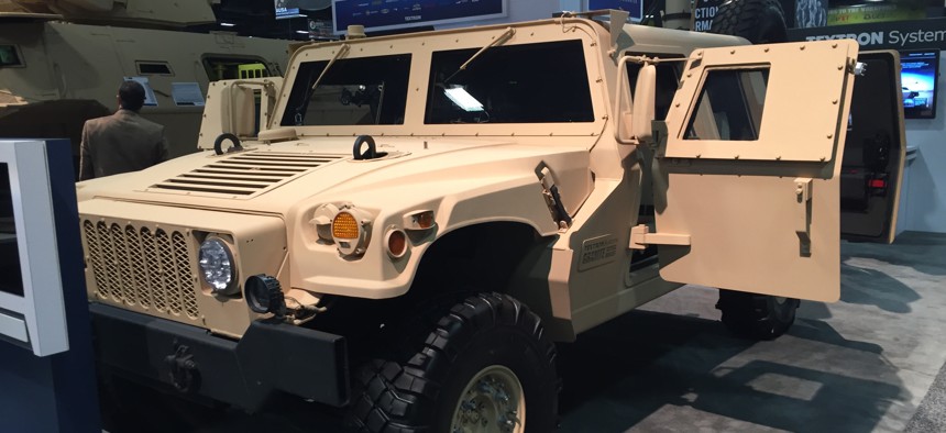Textron System's Survivable Combat Tactical Vehicle, an armored version of the Humvee.