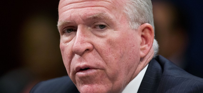 CIA Director John Brennan testifies on Capitol Hill in Washington, Thursday, Sept. 10, 2015, before the House Intelligence Committee hearing on on cyber attacks.