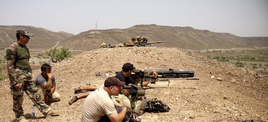 U.S. special forces and French special operations snipers train in Djibouti, May 2013. 
