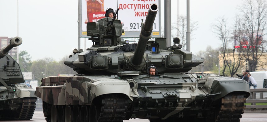 A Russian T-90 tank.