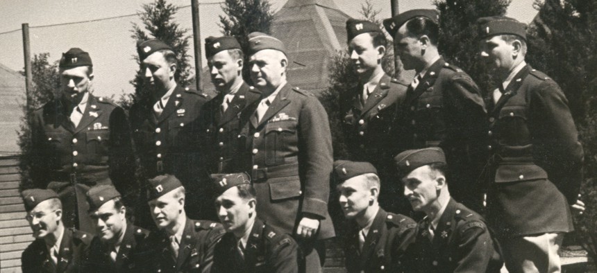 OSS founder Gen. William Donovan with members of the OSS Operational Groups, forerunners of U.S. Special Operations Forces, at Congressional Country Club in Bethesda, Md., which served as an OSS training facility.