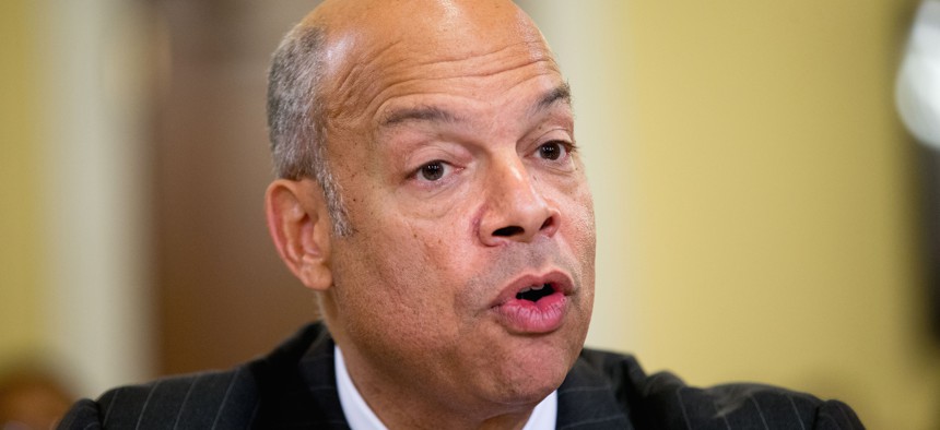 Homeland Security Secretary Jeh Johnson testifies on Capitol Hill in Washington, Wednesday, Oct. 21, 2015, before the House Homeland Security Committee hearing on worldwide threats and homeland security challenges.