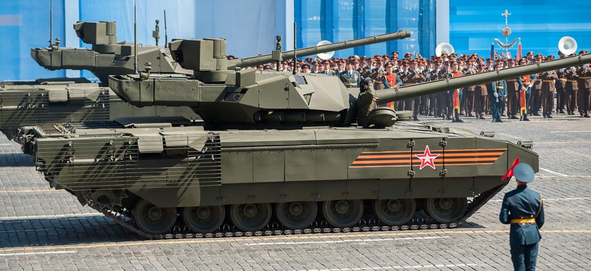 The Armata T-14 at Victory Day, Moscow, 2015.