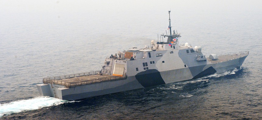 The littoral combat ship USS Freedom (LCS 1) transits the South China Sea in 2013.
