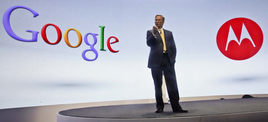 ric Schmidt, Google's chairman, speaks during a press conference on Wednesday, Sept. 5, 2012 in New York.