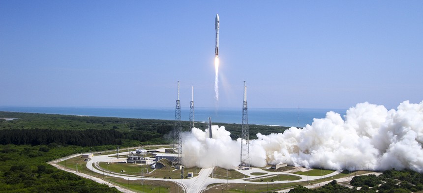 The Air Force and its mission partners successfully launched the AFSPC-5 mission aboard the Space and Missile Systems Center procured United Launch Alliance Atlas V launch vehicle at Cape Canaveral Air Force Station, Florida, May 20, 2015. 