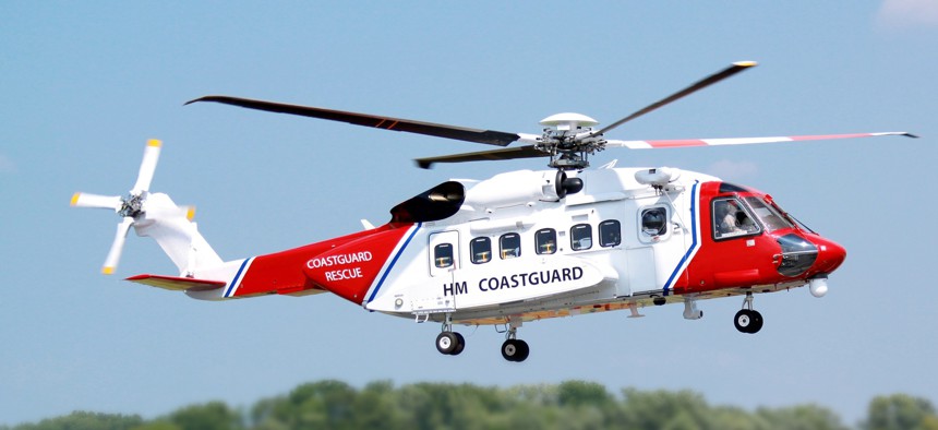 The first S-92 helicopter delivered to Bristow Group for search-and-rescue service in the United Kingdom seen in September 2014. 