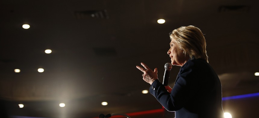 Democratic presidential candidate Hillary Clinton speaks at a rally, Thursday, June 2, 2016, in El Centro, Calif.