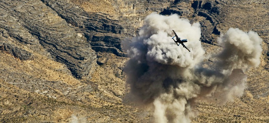The files went up in figurative smoke, like the target of this A-10 on a training run in Nevada.