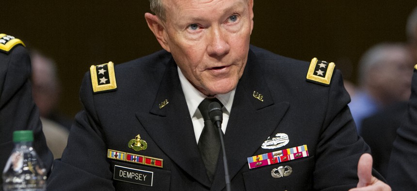Chairman of the Joint Chiefs of Staff Gen. Martin E. Dempsey testifies before the U.S. Senate Armed Services Committee in Washington, D.C., on June 4, 2013.