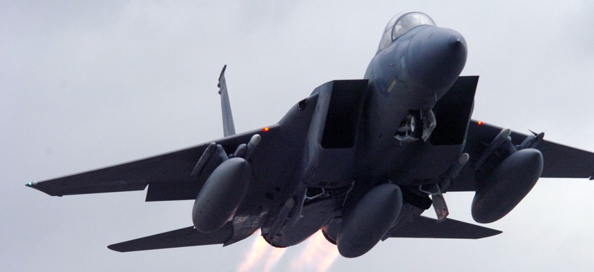 A U.S. Air Force F-15. In February, F-15s dropped bombs on targets in Libya.