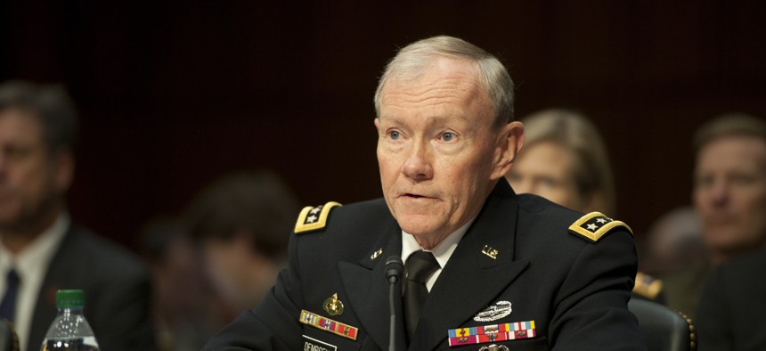 Gen. Martin Dempsey answered questions during testimony to the Senate Armed Services Committee on November 15, 2011. 