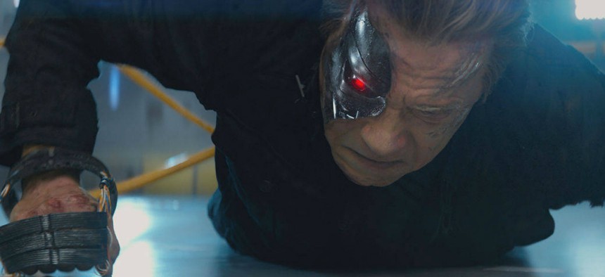 A scene from the movie Terminator Genisys. 