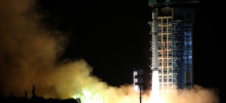 Early Tuesday, Aug. 16, China launched the world's first quantum satellite, pictured here in a photo released by China's state news agency.