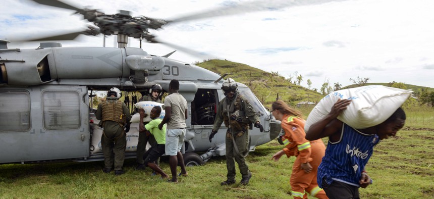"Engagement" can take many forms, including operations like Joint Task Force Matthew, which provided disaster relief and humanitarian aid to Haiti following Hurricane Matthew. 