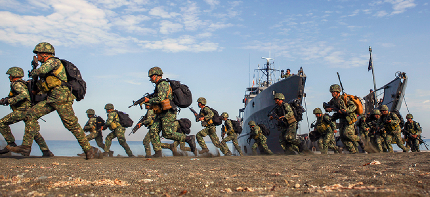 In April, U.S. and Philippine Marines conducted an amphibious landing using Philippine logistical navy ships as part of Exercise Balikatan 2016. 