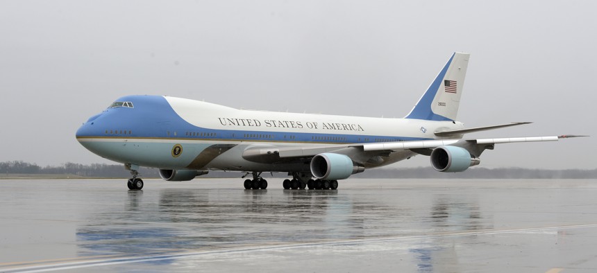 A current Air Force One, with President Barack Obama inside, prepares to take off from Andrews Air Force Base, Md., on Dec. 6, 2016.
