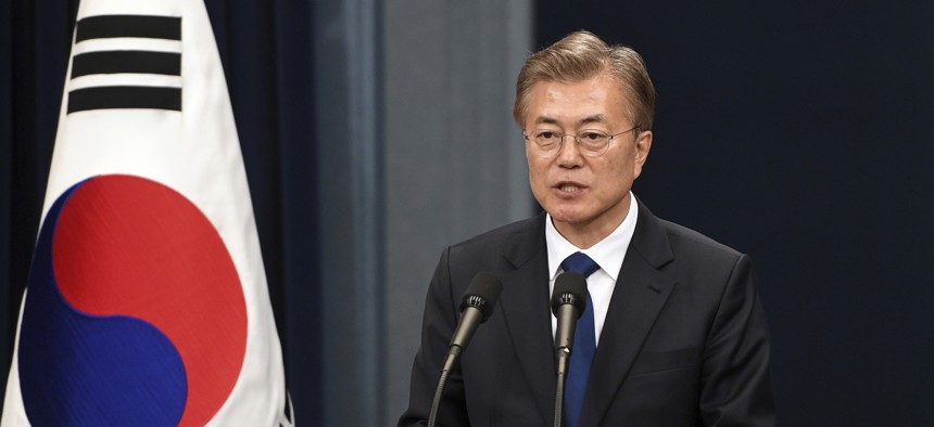 South Korea's new President Moon Jae-In disagrees with much of U.S. President Donald Trump's developing approach to North Korea.