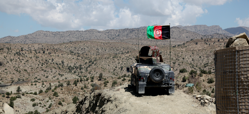 An Afghan National Army Humvee in the Paktika province, Afghanistan in 2011.