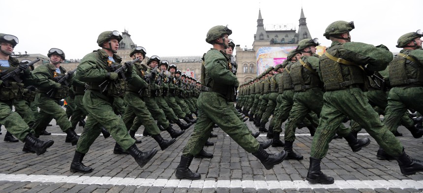 Russian soldiers dressed in a new field uniform marched along the Red Square last month during the Victory Day military parade to celebrate 72 years since the end of WWII.