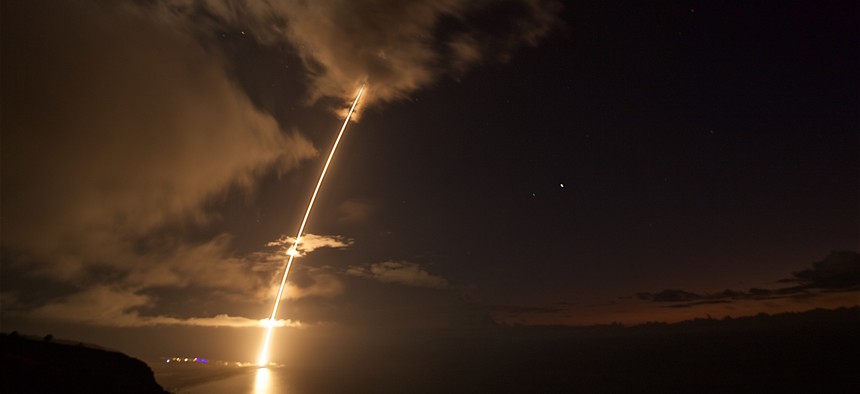 In a test, SM-6 missiles fired from the guided-missile destroyer USS John Paul Jones (DDG 53) hit a target medium-range ballistic missile off Hawaii, Au. 29, 2017.