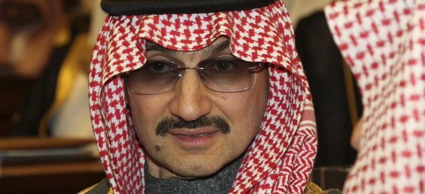 A 2010 photo of Saudi billionaire Prince Alwaleed bin Talal al-Saud, one of Prince Alwaleed bin Talal, the billionaire investor, who is one of at least 11 prominent figures arrested and being detained in luxury hotels across Riyadh.