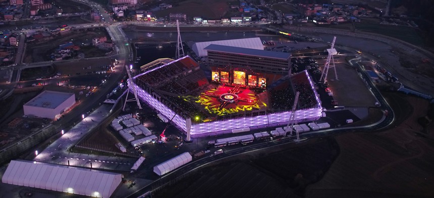 Overhead view of the 2017 Dream Concert in PyeongChang, South Korea, November 4, 2017