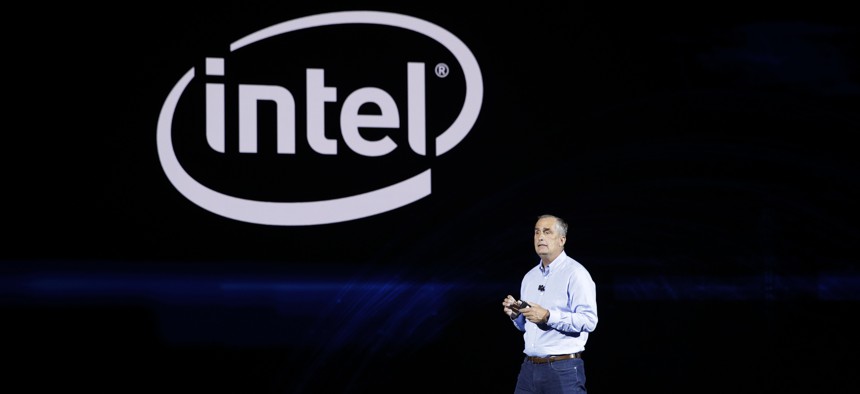 Intel CEO Brian Krzanich delivers a keynote speech at CES International Monday, Jan. 8, 2018, in Las Vegas