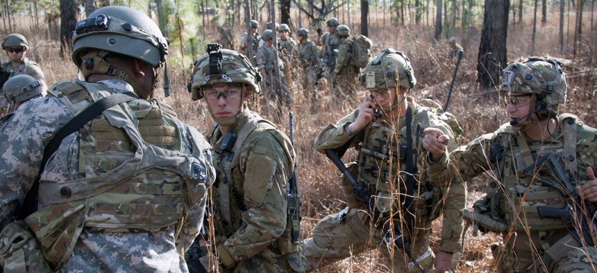 Soldiers assigned to 1st Battalion, 1st Security Forces Assistance Brigade train at Fort Polk, La., Jan. 15, 2018.