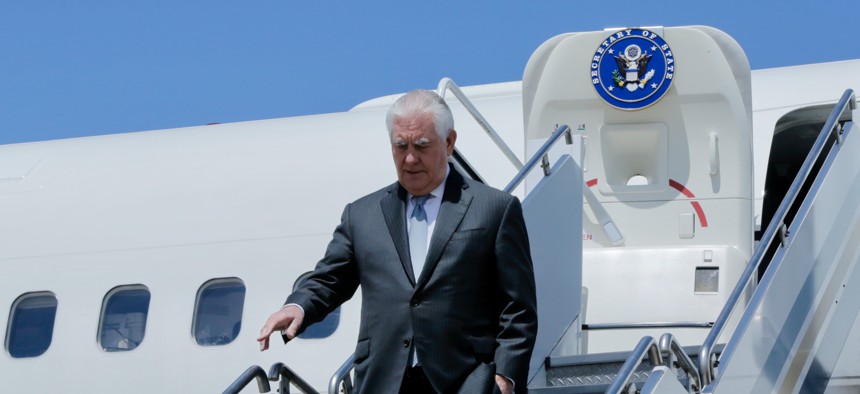 U.S. Secretary of State Rex Tillerson arrives in Buenos Aires, Argentina, on February 4, 2018.