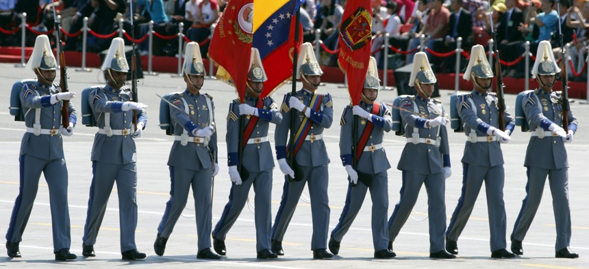 A Venezuelan military contingent took part in a parade in Beijing in 2015 commemorating the 70th anniversary of Japan's surrender during World War II. 