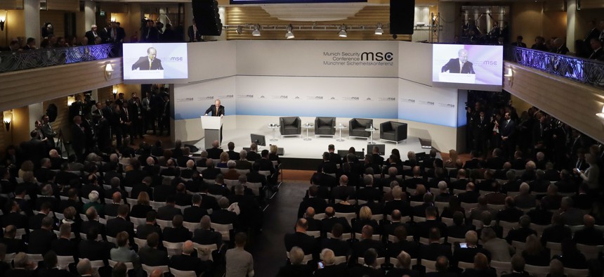 Wolfgang Ischinger, chairman of the Munich Security Conference, opens the Munich Security Conference in Munich, southern Germany, Friday, Feb. 17, 2017. 
